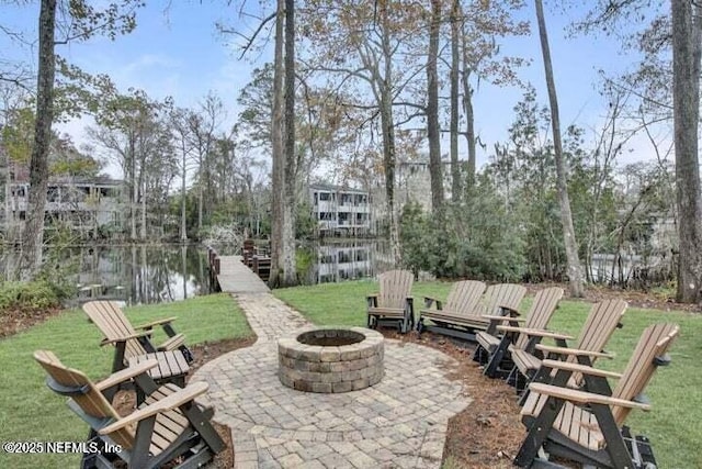 8861 Amalfi Ct, Jacksonville, FL 32217 - view of patio with a fire pit