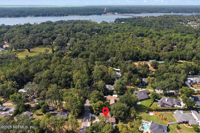 1344 Degrove Rd, Saint Johns, FL 32259 - aerial view of property and surrounding area with a heavily wooded area and a large body of water