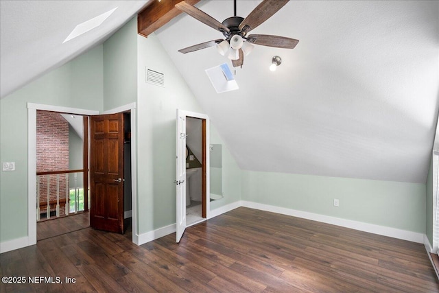 1344 Degrove Rd, Saint Johns, FL 32259 - additional living space with a skylight, ceiling fan, wood finished floors, and baseboards