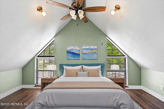 1344 Degrove Rd, Saint Johns, FL 32259 - bedroom featuring baseboards, wood finished floors, multiple windows, and vaulted ceiling