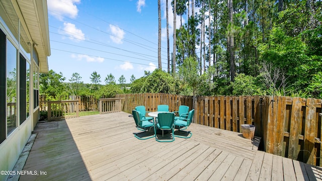 1804 Ferncreek Dr, Saint Augustine, FL 32092 - wooden deck with outdoor dining area