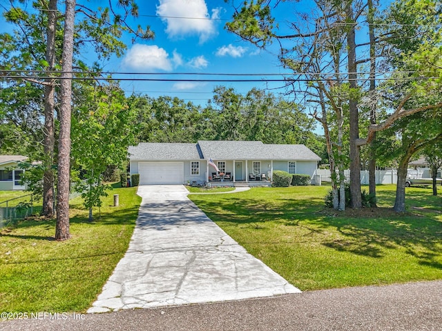 1537 Elmar Rd, Jacksonville, FL 32226 - ranch-style home featuring a porch, a garage, and concrete driveway