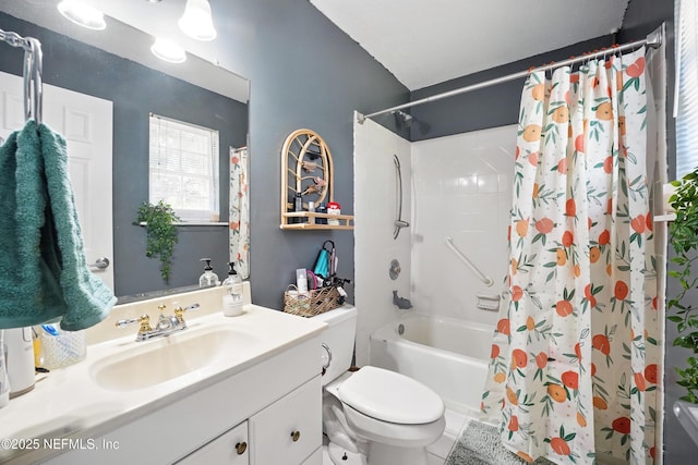 1537 Elmar Rd, Jacksonville, FL 32226 - full bathroom featuring vanity, shower / tub combo with curtain, and toilet