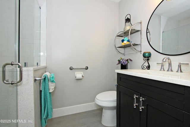 2105 Sandpiper Ct, Ponte Vedra Beach, FL 32082 - bathroom featuring baseboards, vanity, toilet, and a shower stall