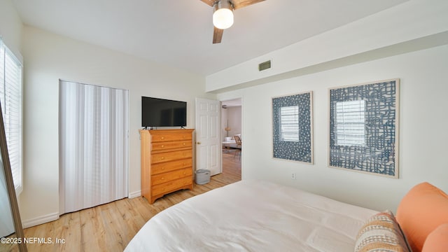 119 Moore St, Saint Augustine, FL 32084 - bedroom featuring wood finished floors and a ceiling fan