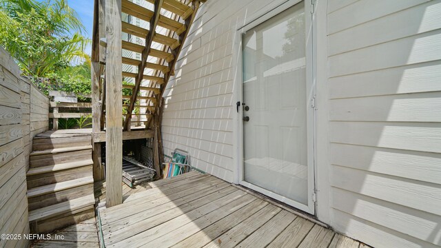 119 Moore St, Saint Augustine, FL 32084 - wooden terrace with stairs