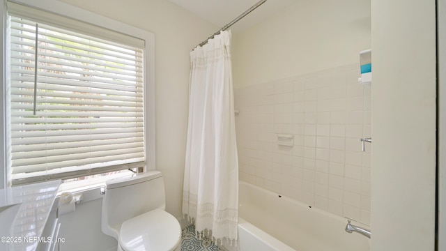 119 Moore St, Saint Augustine, FL 32084 - full bath with plenty of natural light, toilet, and shower / bathtub combination with curtain