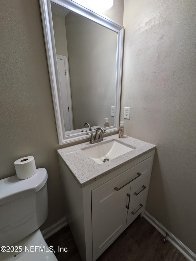 12429 Pecan Hickory Ct, Jacksonville, FL 32226 - bathroom with vanity, toilet, and wood finished floors
