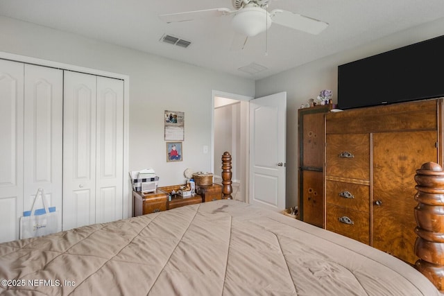 380 Crescent Key Dr, Saint Augustine, FL 32086 - bedroom featuring a closet and ceiling fan