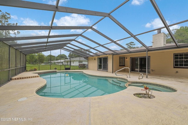 419 Sevilla Dr, Saint Augustine, FL 32086 - swimming pool featuring a patio and a lanai