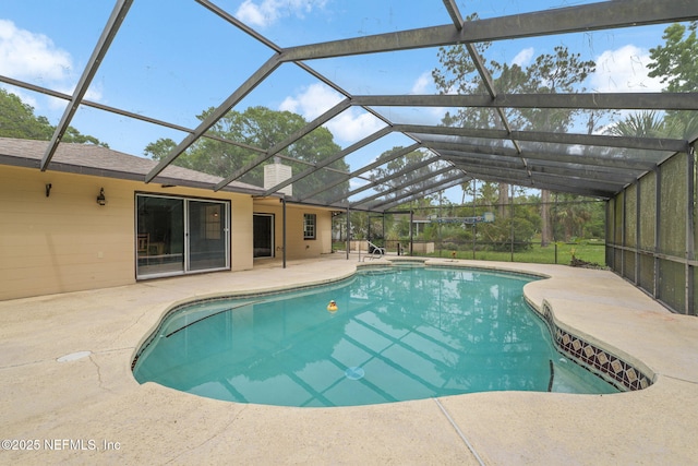 419 Sevilla Dr, Saint Augustine, FL 32086 - outdoor pool with a patio and glass enclosure