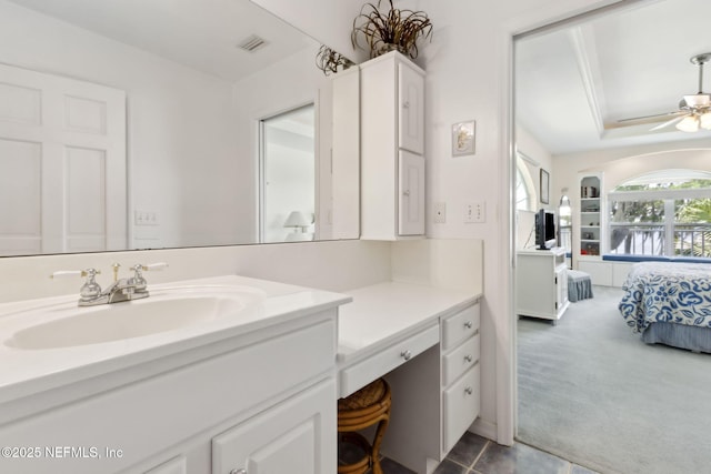 4333 Seminole St, Starke, FL 32091 - bathroom featuring vanity, ceiling fan, and ensuite bath