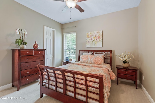117 Pineta Way, Saint Johns, FL 32259 - bedroom with light colored carpet, baseboards, and ceiling fan