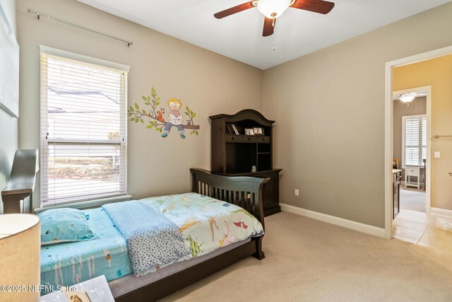 117 Pineta Way, Saint Johns, FL 32259 - bedroom with light colored carpet, baseboards, and a ceiling fan