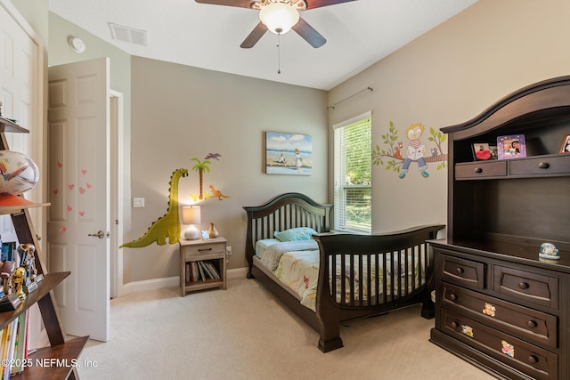 117 Pineta Way, Saint Johns, FL 32259 - bedroom featuring light colored carpet, baseboards, and a ceiling fan