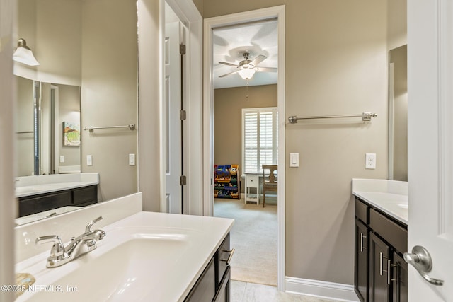 117 Pineta Way, Saint Johns, FL 32259 - bathroom with ceiling fan and two vanities
