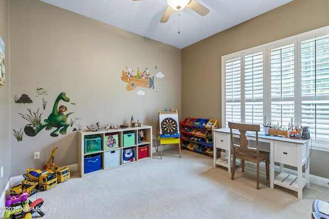117 Pineta Way, Saint Johns, FL 32259 - game room with a ceiling fan, carpet, and baseboards