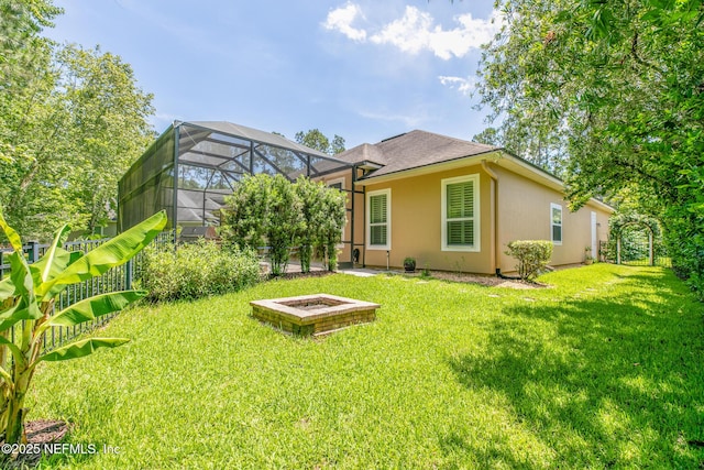 117 Pineta Way, Saint Johns, FL 32259 - rear view of property with stucco siding and glass enclosure
