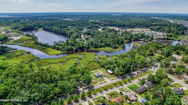 9706 Sibbald Rd, Jacksonville, FL 32219 - aerial view of property's location featuring a nearby body of water and a heavily wooded area