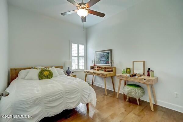 167 Royal Lake Dr, Ponte Vedra, FL 32081 - bedroom featuring baseboards, light wood finished floors, and ceiling fan