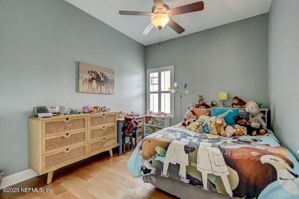 167 Royal Lake Dr, Ponte Vedra, FL 32081 - bedroom with wood finished floors and ceiling fan
