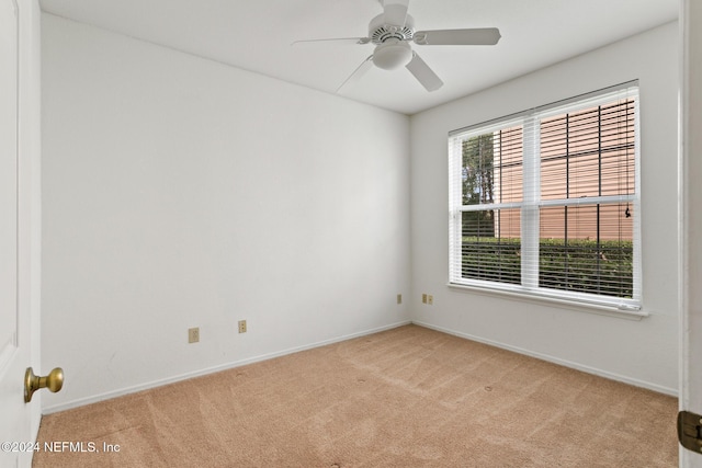 13810 Sutton Park Dr N Unit 511, Jacksonville, FL 32224 - spare room featuring light colored carpet, baseboards, and ceiling fan