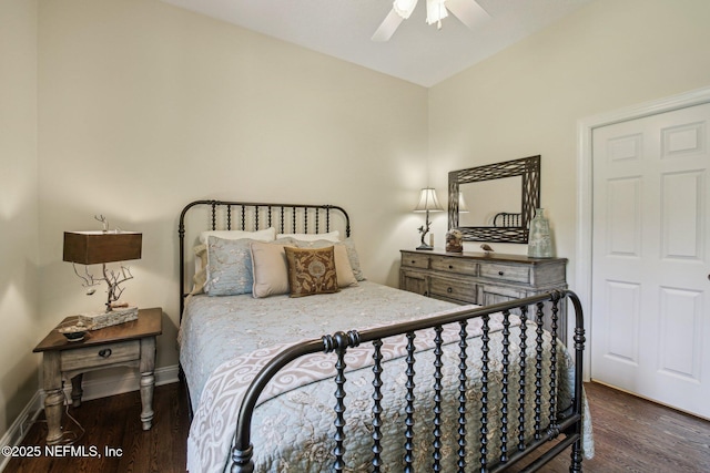 2579 Woodgrove Rd, Fleming Island, FL 32003 - bedroom featuring wood finished floors, baseboards, and a ceiling fan