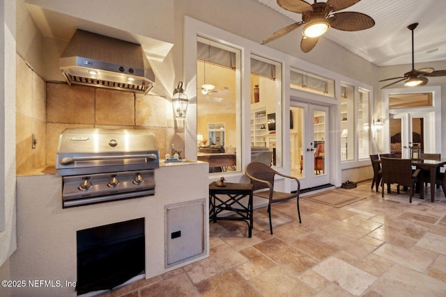 2579 Woodgrove Rd, Fleming Island, FL 32003 - view of patio / terrace featuring french doors and a ceiling fan