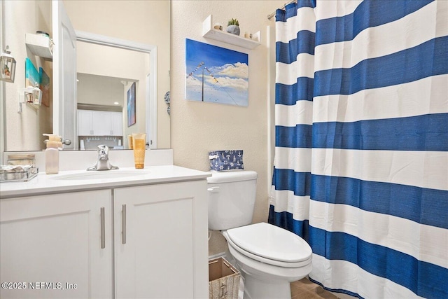 2629 Cold Stream Ln, Green Cove Springs, FL 32043 - full bath featuring vanity, a textured wall, and curtained shower