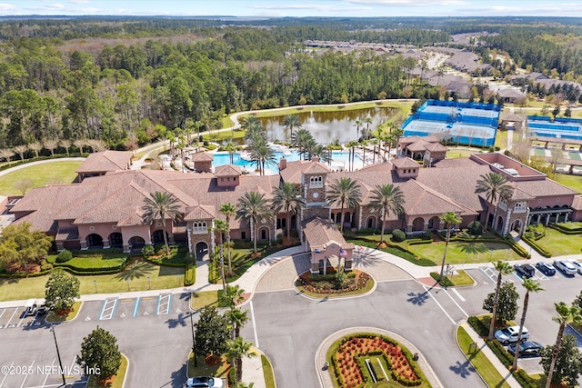 109 Sweet Pine Trl, Ponte Vedra, FL 32081 - aerial view of a pool area and a heavily wooded area