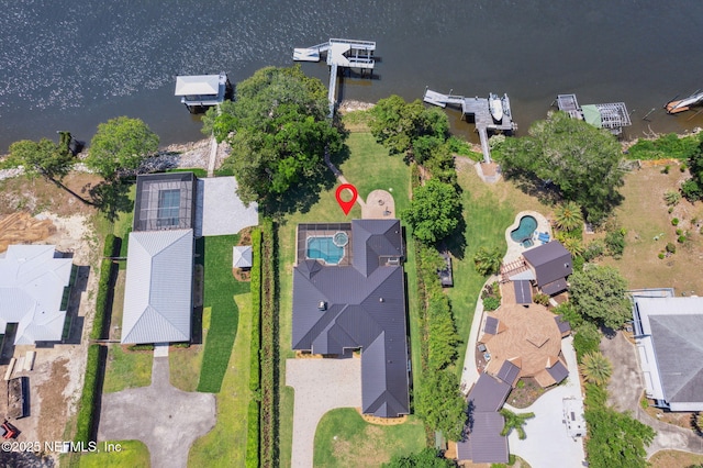 95544 Wilder Blvd, Fernandina Beach, FL 32034 - aerial view of property and surrounding area featuring a nearby body of water, nearby suburban area, and a pool