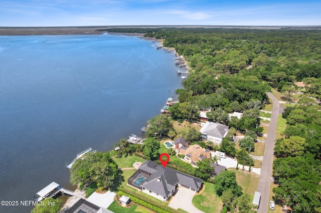 95544 Wilder Blvd, Fernandina Beach, FL 32034 - aerial overview of property's location featuring a nearby body of water and a heavily wooded area