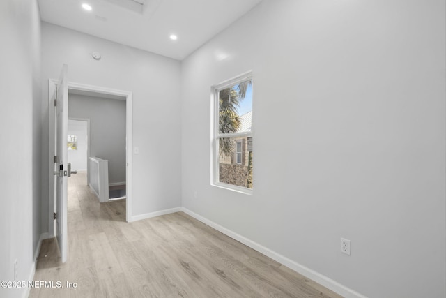 2010 N Main St, Jacksonville, FL 32206 - empty room featuring light wood-type flooring, baseboards, and recessed lighting