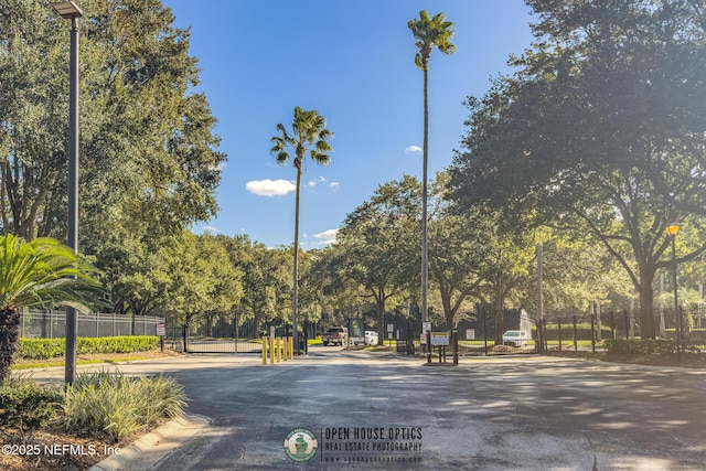 7701 Timberlin Park Blvd Unit 331, Jacksonville, FL 32256 - view of asphalt street with street lights and a gated entry
