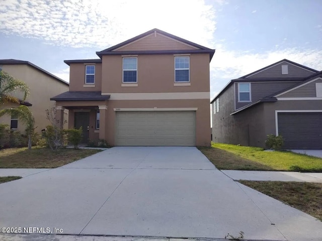 3180 Oyster Cover St, Wimauma, FL 33598 - traditional-style home featuring stucco siding, driveway, and a garage