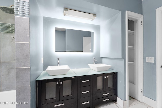 7930 Bellemeade Blvd, Jacksonville, FL 32211 - bathroom with double vanity and tile patterned floors