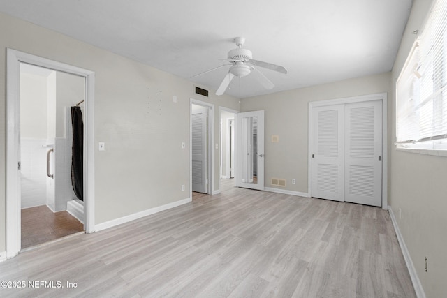 7930 Bellemeade Blvd, Jacksonville, FL 32211 - unfurnished bedroom featuring light wood-type flooring, a closet, and a ceiling fan