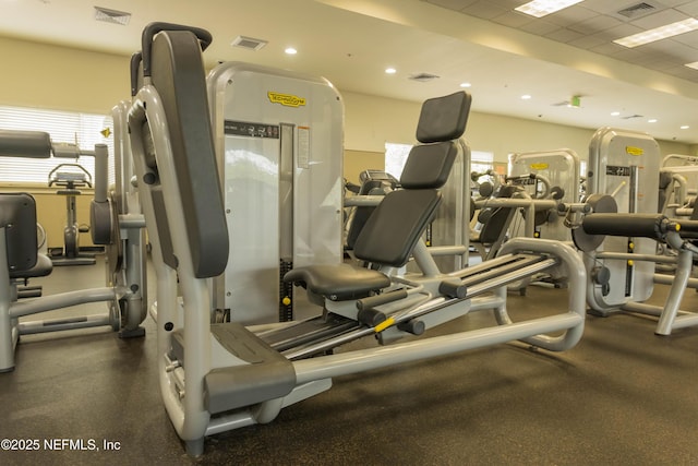528 Sparrow Branch Cir, Saint Johns, FL 32259 - exercise room featuring healthy amount of natural light, recessed lighting, and a paneled ceiling