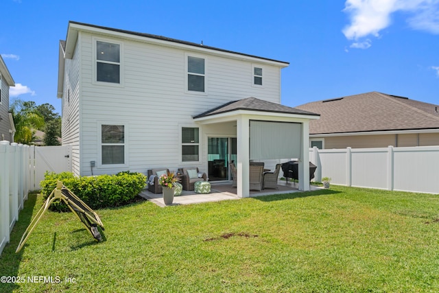 571 Meadow Creek Dr, Saint Johns, FL 32259 - back of property with a patio, outdoor lounge area, and a shingled roof