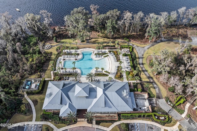 571 Meadow Creek Dr, Saint Johns, FL 32259 - aerial view of property and surrounding area with a pool area and a nearby body of water