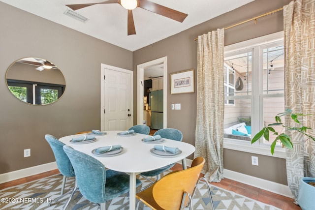 4241 Lexington Ave, Jacksonville, FL 32210 - dining area with ceiling fan, healthy amount of natural light, and baseboards