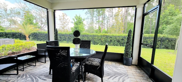 55 Fairlake Cir, Saint Augustine, FL 32092 - sunroom featuring outdoor dining area and plenty of natural light