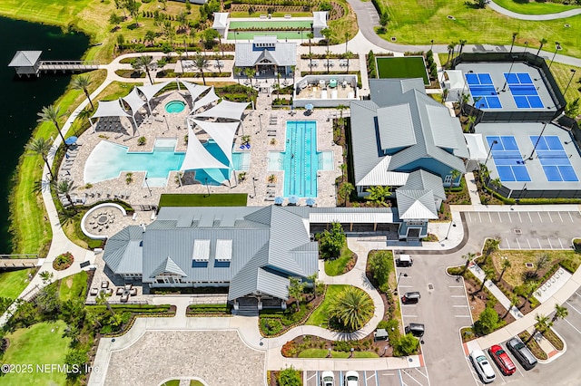 109 Fly Line Dr, Saint Johns, FL 32259 - bird's eye view of a pool area and a large body of water