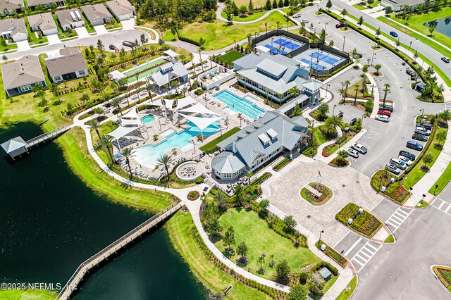 109 Fly Line Dr, Saint Johns, FL 32259 - drone / aerial view of a pool and a large body of water