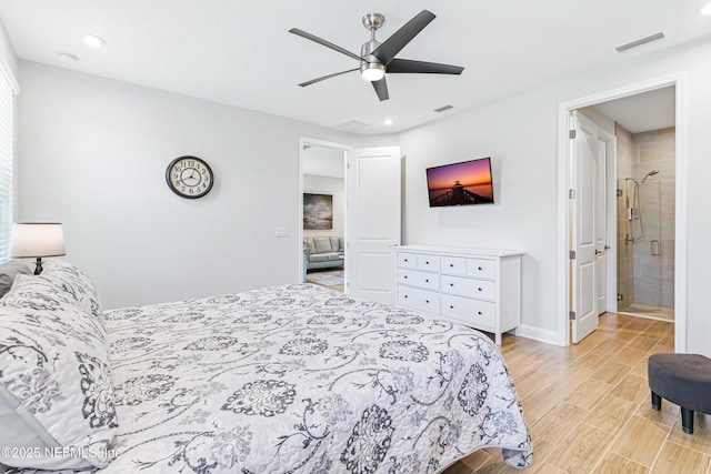109 Fly Line Dr, Saint Johns, FL 32259 - bedroom with light wood-style floors, baseboards, recessed lighting, and a ceiling fan