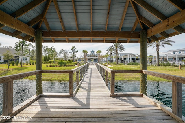 109 Fly Line Dr, Saint Johns, FL 32259 - dock with a gazebo, a water view, and a residential view