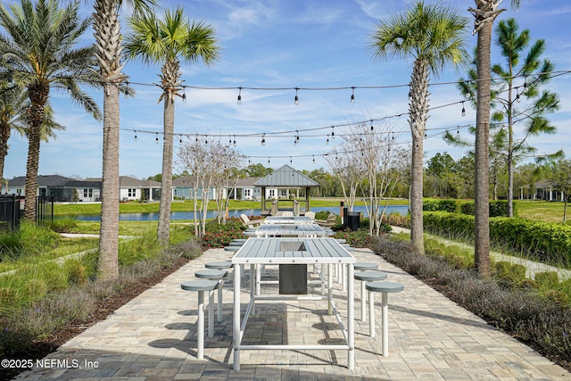 109 Fly Line Dr, Saint Johns, FL 32259 - view of patio / terrace featuring a water view and a gazebo