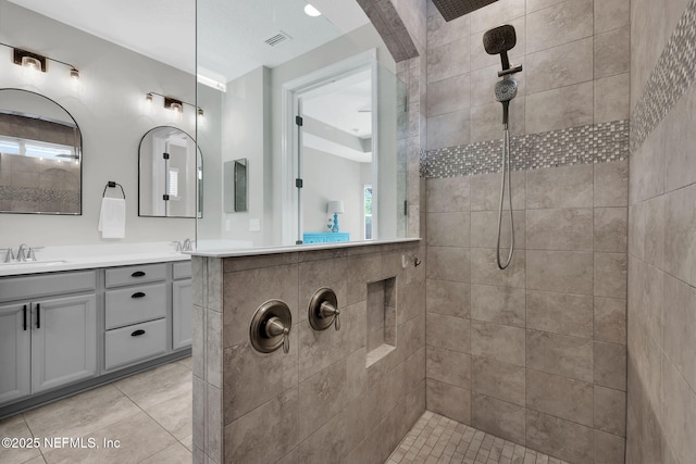 91 Rockhurst Trl, Jacksonville, FL 32081 - full bath with a walk in shower, vanity, and tile patterned flooring