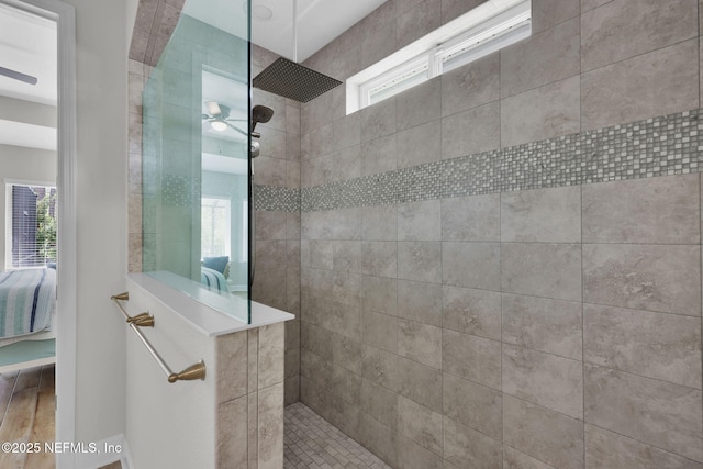 91 Rockhurst Trl, Jacksonville, FL 32081 - full bathroom with ensuite bath, a ceiling fan, and a walk in shower