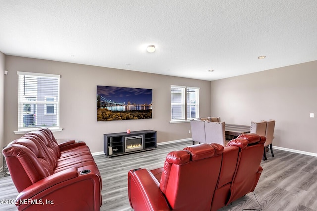 54 Pepperpike Way, Saint Augustine, FL 32092 - living area featuring wood finished floors, a textured ceiling, baseboards, and recessed lighting